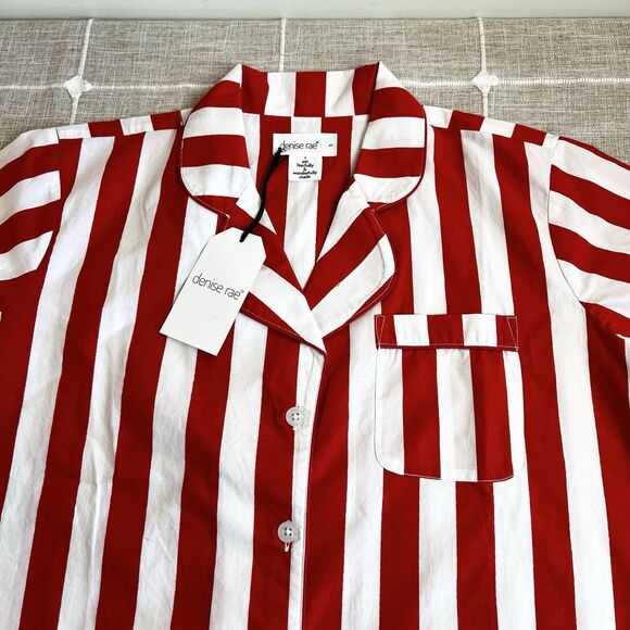 Denise Rae Zee Zee Pajama Shorts Set Red & White Stripes Women’s S NWT - Picture 3 of 16